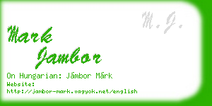 mark jambor business card